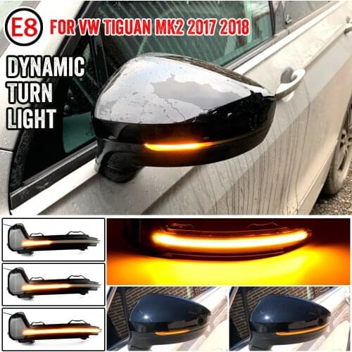 For VW Tiguan 2017 2018 LED Dynamic Turn Signal Blinker Side Rearview Mirror Indicator Light