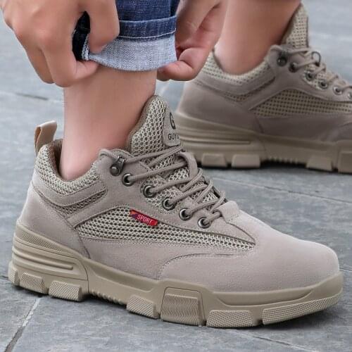 New Breathable Mens Safety Shoes Boots light Non-Slip Steel Toe Cap Indestructible Work Shoes Puncture Resistant Casual Sneaker