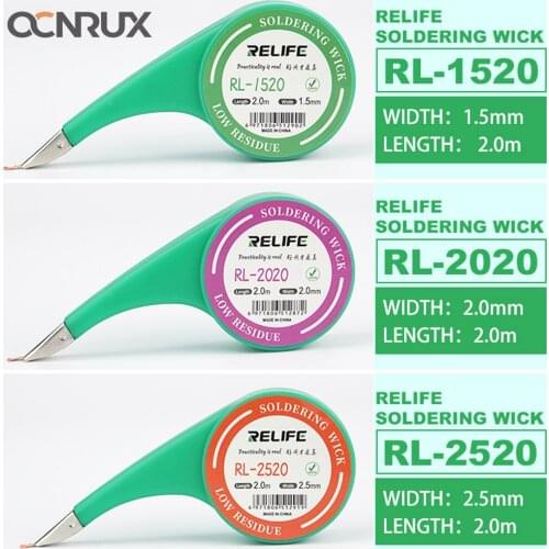 RELIFE Desoldering Wicks Pumps Dispenser Pack with Stainless Steel Mouth for Soldering Solder Remover Desoldering Tool 2m Length