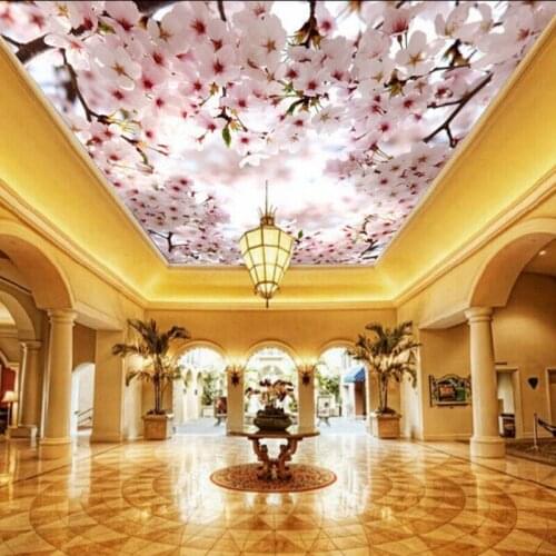 Photo wallpaper HD beautiful cherry ceiling fresco mural wallpaper custom living room bedroom lobby stereo wallpaper