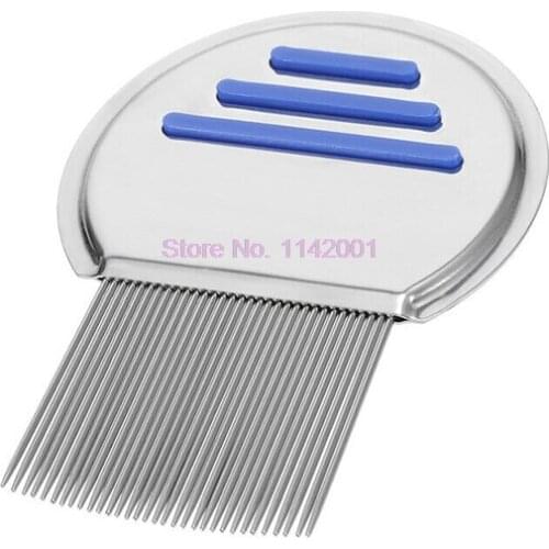 100pcs Lice Comb Free Kids Hair Rid Headlice Stainless Steel Metal Teeth Remove Pet comb Super Density Teeth