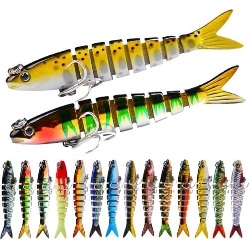 Walk Fish Wobblers Sinking Fishing Baits 7G/19G Minnow Multi Jointed Bait 8 Segment Section Bait Swimbait Fishing Tackle