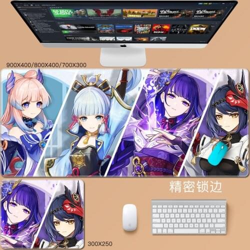 Game Genshin Impact Amine Mouse Pad Mat Klee Keqing Zhongli Ganyu Xiao Hutao Ergonomic Rubber Cosplay Props Christmas Gifts