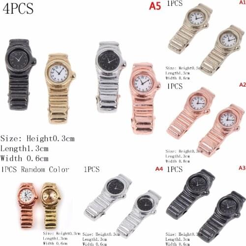 Multiple Colour 1:12 Scale Miniature Watch For Dollhouse Decor Accessories Mini Furniture Toy