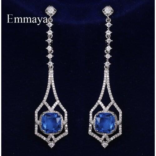 Emmaya Fashion Jewelry For Women Delicate Long Earring With Geometry Cubic Zircon Muliticolor Choice Charming Decoration Party