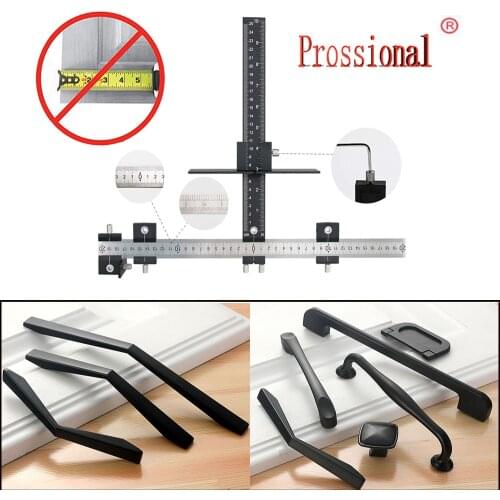 Drill Guide Sleeve Cabinet Hardware Jig Drawer Pull Wood Drilling Dowelling Hole Jig Furniture Punching Tools +Drawer handle