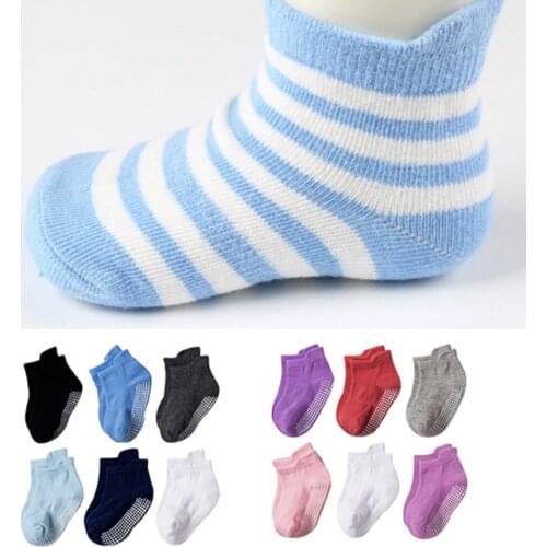 Bobora Kids Non Slip Toddler Boy Grip Socks 6Pairs Anti Skid Sticky Socks For Infants Baby Children