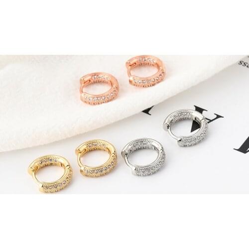New Fashion Dazzling Hoop Earrings Golden Crystal Stud Huggies Luxury Charming Earring Piercing Jewelry For Women Gifts