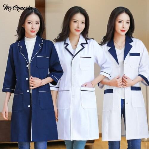 Msormosia solid color slim cotton simple anti-wrinkle overalls suit beauty salon uniform laboratory pet shop scrub overalls suit