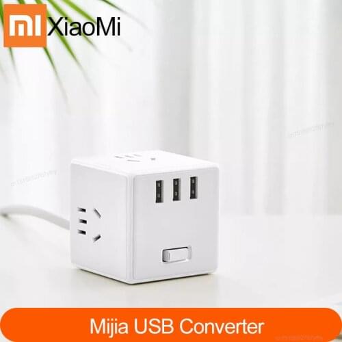 Original Xiaomi Mi 2 In 1 USB Charger Power Strip Adapter 6 Ports Socket Converter Space-saving Socket Plug Outlet Magic-Cube