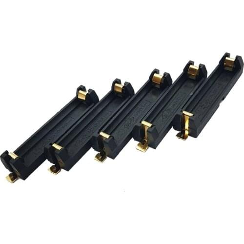 Gold Plated DIY Lithium Battery Spring Box 1*AAA Battery Holder SMD SMT Battery Storage Case With Bronze Pins High Quality