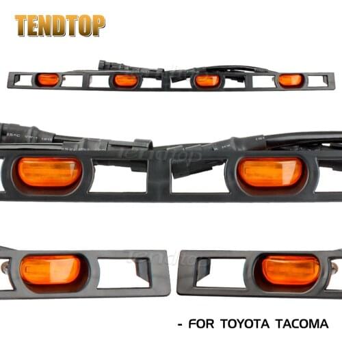 For Toyota Tacoma 2012-2015 Bumper Hood Warning Lamp Car Front LED Grille Light External Decoration Car Styling Facelift Amber