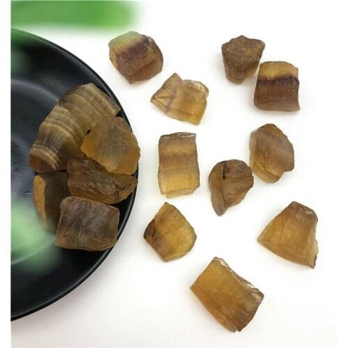 Drop Shipping 1PC Natural Yellow Fluorite Raw Rough Crystal Mineral Stones Specimen Healing Decor Natural Stones and Crystals