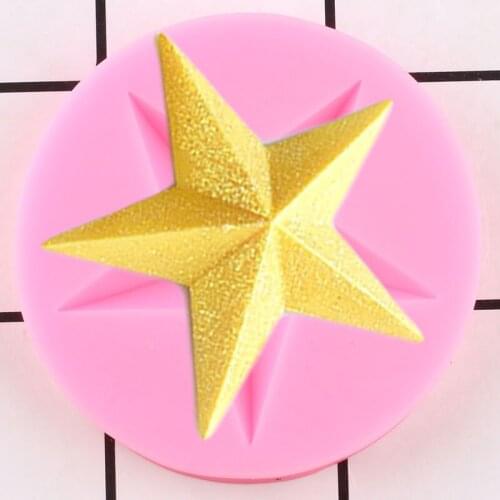 Five-pointed Star Silicone Molds Cupcake Topper Fondant Cake Decorating Tools Polymer Clay Candy Chocolate Gumpaste Mould