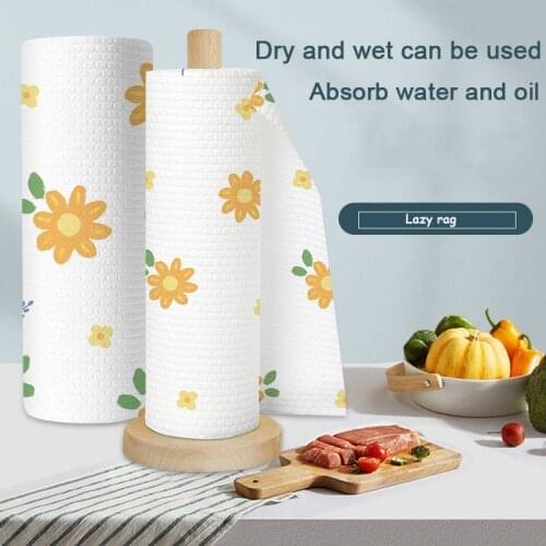 Dry and wet dual use 50 pieces of kitchen disposable rag washable thick dishwashing cloth without oil lazy rags