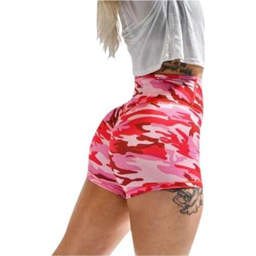 ATHVOTAR Fashion High Waist Sexy Shorts Women Fitness Women Shorts Push Up Bandage Camouflage Stretchy Sporty Print Gym Clothing