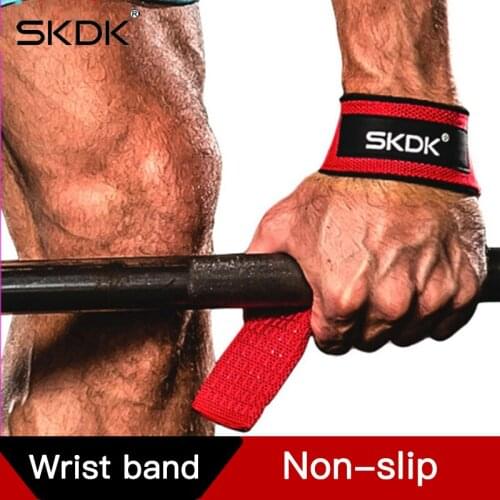 SKDK 2pcs/Pair Gym Fitness Weight Lifting Grip Straps Dumbbell Hand Grips Training Wristbands for Barbell Pull Up for Men