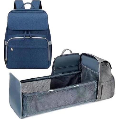 Diaper Bag Bed Backpack For Mummy Multi-function Maternity Bag With Hooks Waterproof Baby Diaper Bags Portable Stroller Backpack