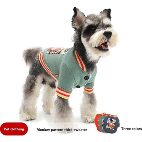 Thicken plus velvet warm pet dog clothing dog baseball uniform pet clothing