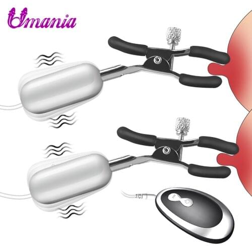 Breast Clamp Clips Vibrator For Women 20 Speeds Nipple Shaking Clamps Breast Clip Sex Slaves Sex Toys Stimulate Sex Shop