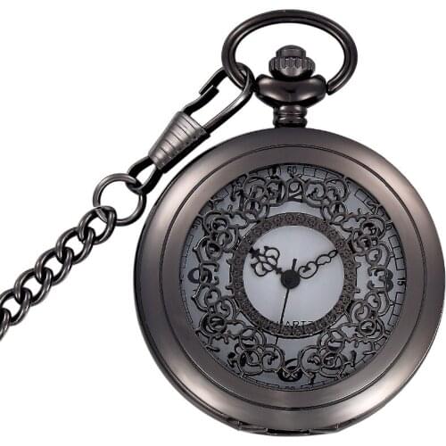 Vintage Steampunk Hollow Pattern Retro Quartz Pocket Watch Necklace Women Ladies Girl Best Xmas Gift