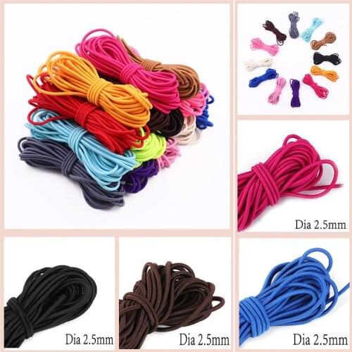 5 Meters 2/2.5mm Colorful High-Quality Round Elastic Band Round Elastic Rope Rubber Band Elastic Line DIY Sewing Accessories