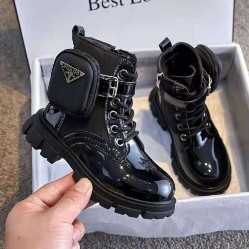 Winter Girls Single Boots Children Martin Boots Fall Fashion Non-slip Boys PU Leather Short Boots Tree Wrasse Toddler Girl Boots