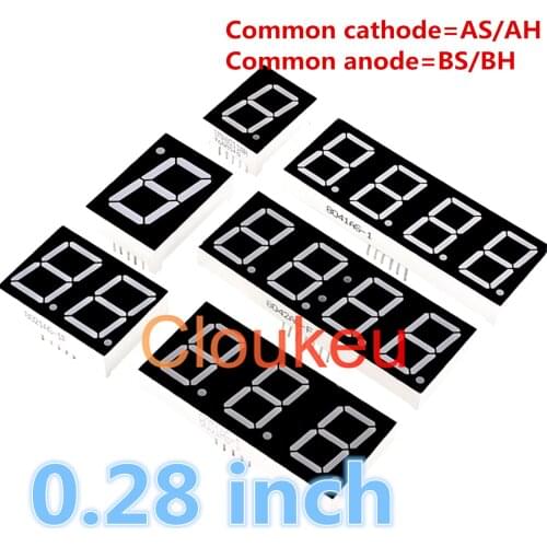 0.28 inch Red Digital Tube LED clock number Light Common cathode Common anode AS AH BS BH