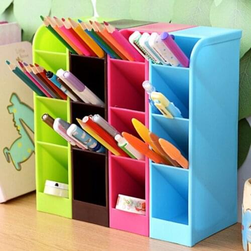 1Pcs 4 Compartment Desktop Storage Box Plastic Organizer Cosmetic Makeup Desk Holder