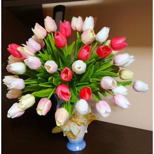 10pcs artificial Tulip flowers wedding decoration fake Tulipa Bouquet colorful fake Tulip for home garden decor Tulips flower