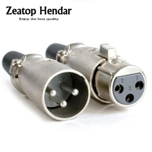 10pcs/lot XLR Female + 3-Pin Male Jack Set Adapters Audio Connectors for Speaker Cables