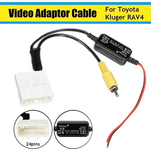 24 Pin 12V Car Video Adaptor Connector Wiring Reversing Camera GPS Head Unit Cable For Toyota Kluger RAV4