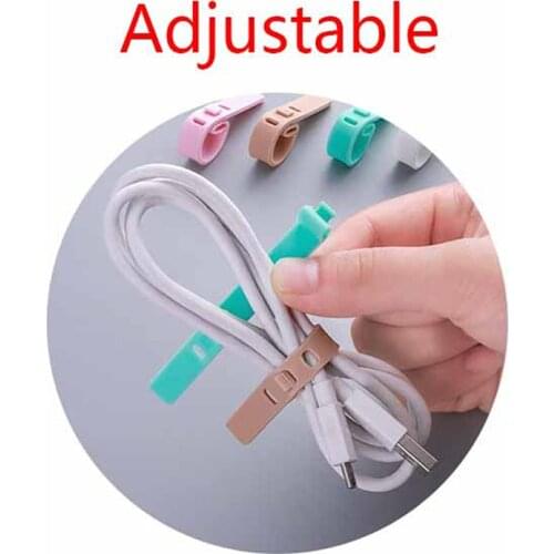 4Pcs Cable Winder Ties Silicone Cable Organizer Wire High Quality Wrapped Cord Line Storage Holder for Phone Earphone MP4