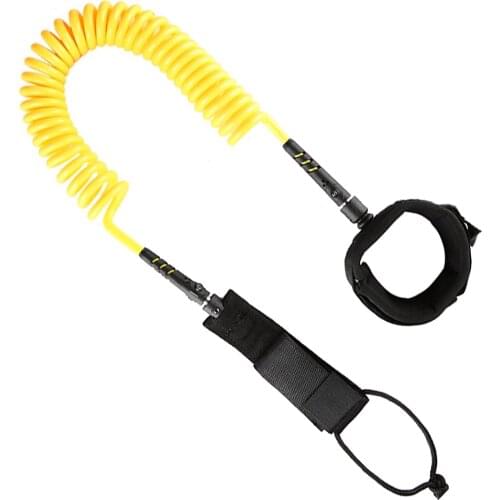 7mm 10 Feet TPU Elastic Stand Up Paddle Board Surfboard Leash 360° Rotating Kayak Paddleboard Life Safety Rope for Surfing Surf