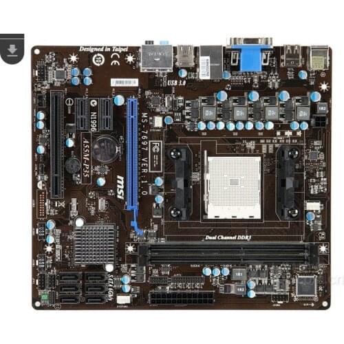 Free shipping 100% original motherboard for MSI A55M-P35 DDR3 Socket FM1 A55 Integrated All solid Desktop motherborad