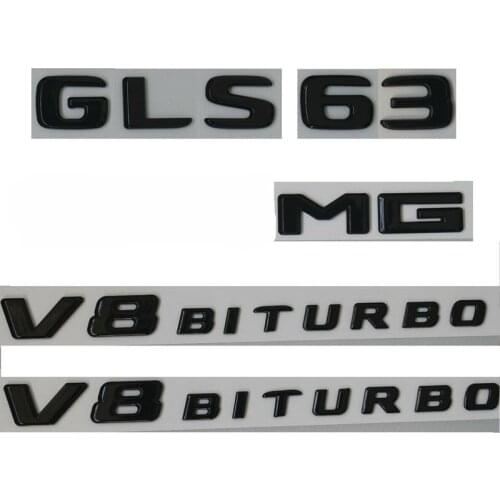 Gloss Black Letters GLS63 for V8 BITURBO Badges Emblems for W166