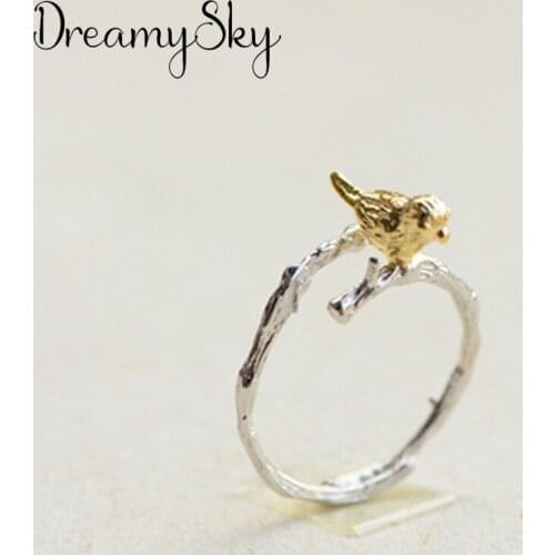 Bohemian Vintage Rings For Girls Gifts Jewelry Romantic New Adjustable Size Finger Bird Ring