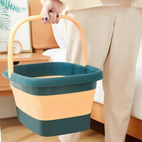 15L Large Folding Portable Foot Bath Bucket Foldable Foot Washing Bath Car Washing Bucket Fishing Bucket Student Washboard