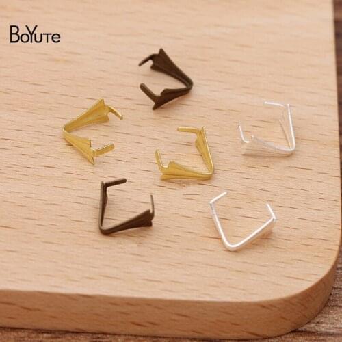 BoYuTe (500 Pieces/Lot) 7*4MM Metal Brass Crystal Buckle Clasps Diy Handmade Jewelry Accessories Parts