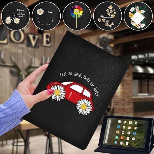 Case for Amazon Fire HD 8 Plus/Fire 7 5th 7th 9th/HD8 6th 7th 8th 10th/HD10 5th 7th 9th Tablet Pu Leather Protective Cove+Stylus