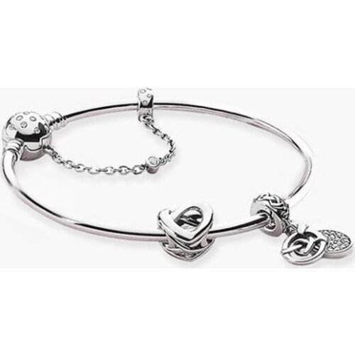 GChic Love Entwined Bracelet Set Entwined Hearts Charm Fit Bracelets DIY Jewelry Knotted Hearts Dangle Charm Pulseras