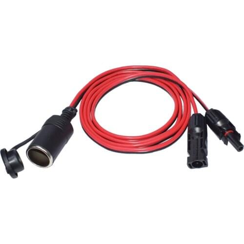 Solar Connector Cable Solar to 12V-24V Female Cigarette Lighter Socket Adapter Cable 14AWG Heavy Duty Extension Cable -5ft/1.5m