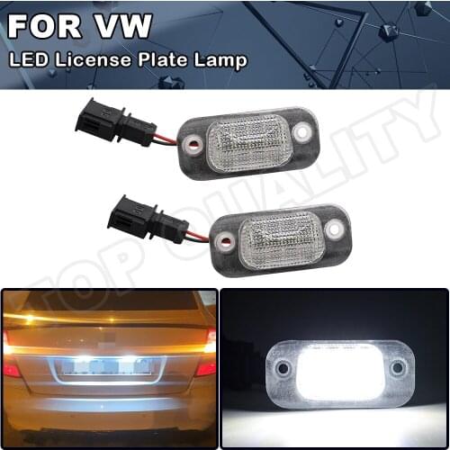 2Pcs White LED Number License Plate Lamp For VW Golf MK3 Cabrio Polo Estate Classic Variant Seat Cordoba Vario 6K 15SMD No Error