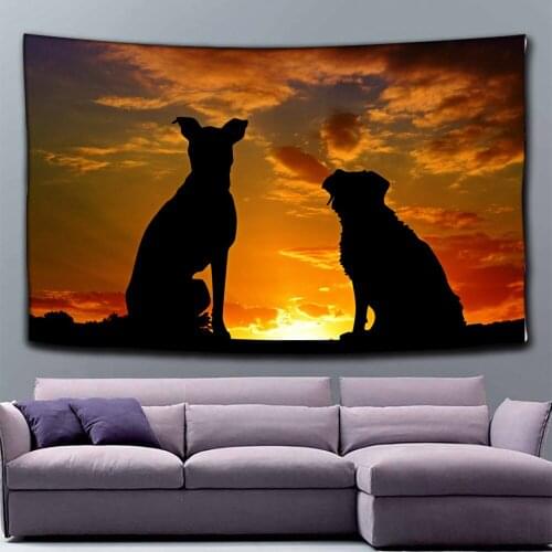 Creative Dog Series Pattern Polyester Tapestry Animal Printed Wall Hanging Living Room Home Decor Tapestry