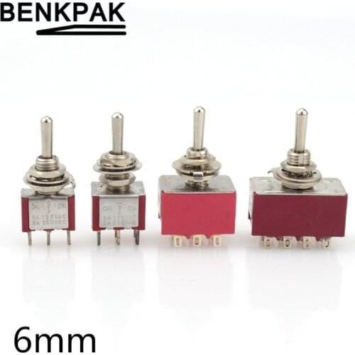 MTS-102/103/202/203/402/403 2pin 3pin 6pin 9pin 12 pins mini toggle switch ON-ON ON-OFF-ON 6mm