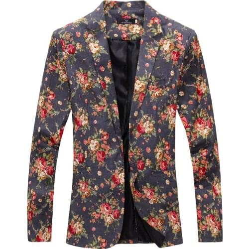 Business New Arrived Brand Men Flower Fashion Blazer Jacket k Men Suit Personality Unique Style Male Casual Suit Jacket