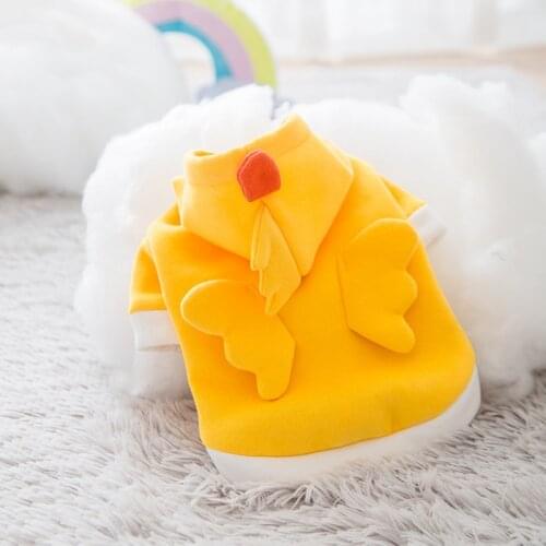 New Dog clothing Style Sweater Small and Medium-sized Dogs Autumn and Winter Hooded Jacket Cute Chick Pet Clothes Dog Costume