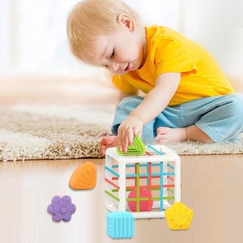 Early Educational Toys For Kids Baby Intelligence Development Sorting Baby Toys Hand Training Rainbow Sessele Building Blocks