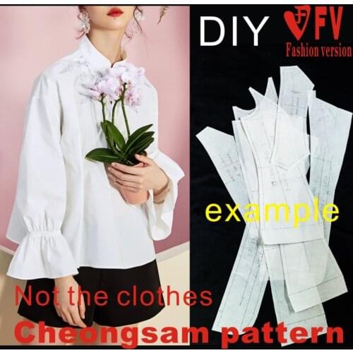 Womens small stand-up collar improved long-sleeve short-cut cheongsam pattern clothing cropping drawing BQP-57