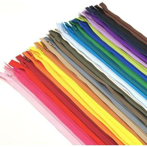 10pcs 3# 25Colors 23cm~51cm Closed End Nylon Coil Zippers Tailor Sewing Craft